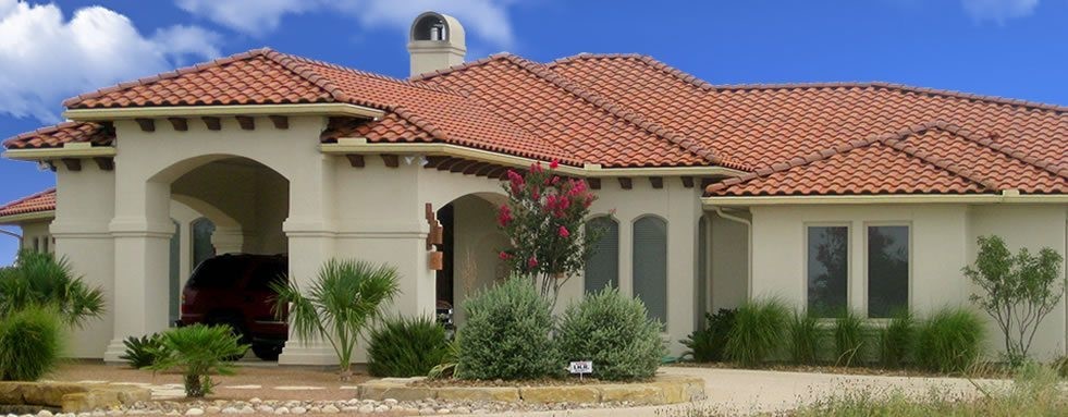 A home with a tile roof in Georgetown, Texas.