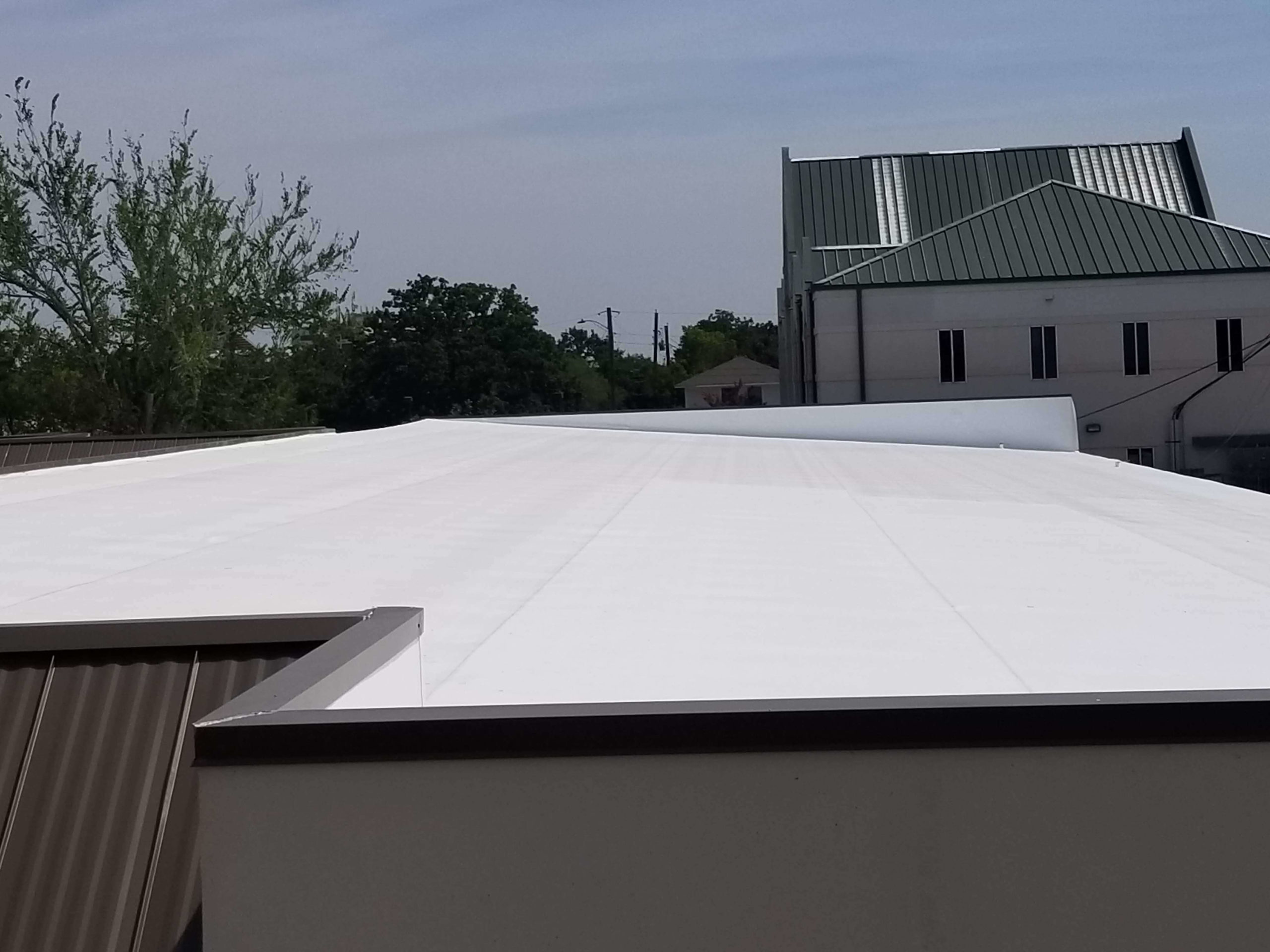A commercial flat roof in Round Rock, Texas.