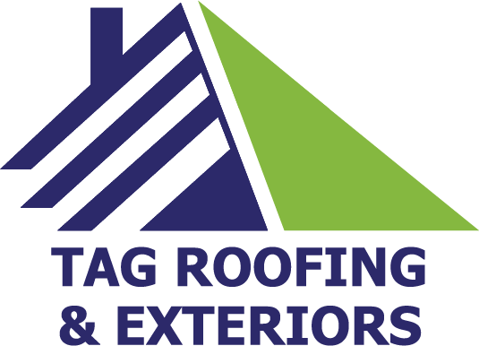 logo of roof over the words "TAG Roofing & Exteriors"