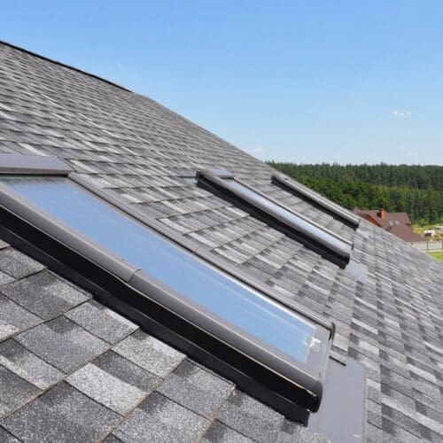Skylights on the roof of a home